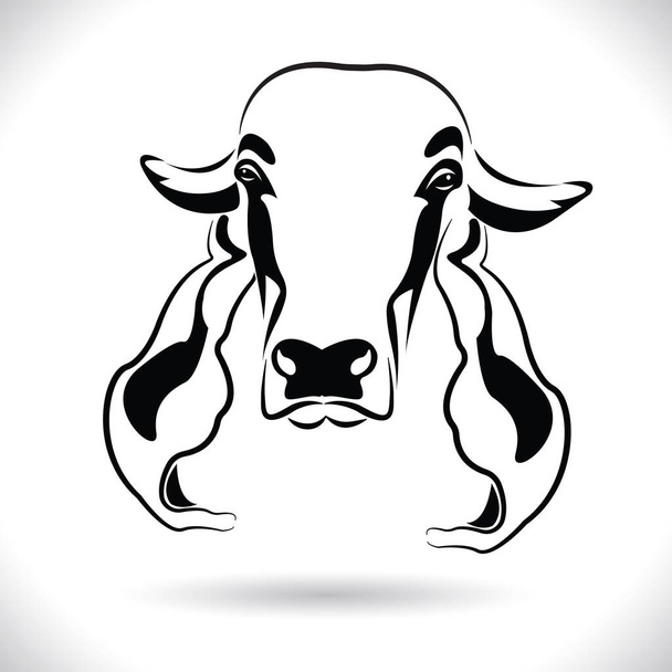 Вектор изображения коровьей головы дизайн, логотип дизайн, фермерские животные, черно-белое изображение, Линия животных, на белом фоне
.   - Вектор,изображение