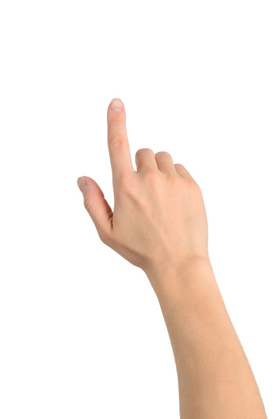 Mulher mão tocando tela virtual
 - Foto, Imagem