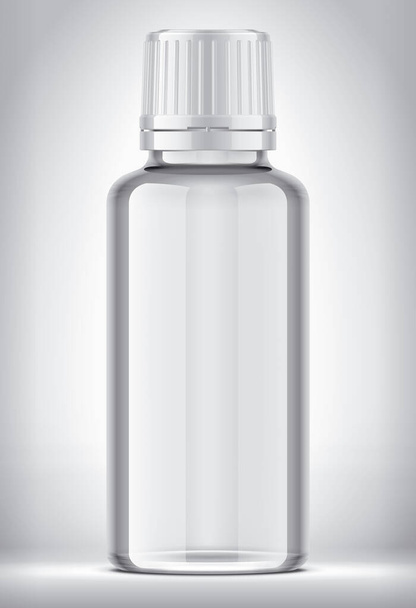 Bottle on background. White Cap and transparent version.  - Foto, afbeelding