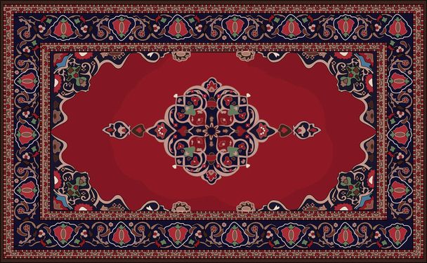 Perský koberec původní design, kmenová vektorová textura. Snadno upravíte a změníte několik barev pomocí okna Swatch. - Vektor, obrázek
