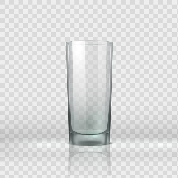 Un vaso vacío. Recipiente de bebida clara realista. Vector taza de agua aislada sobre fondo transparente
 - Vector, Imagen