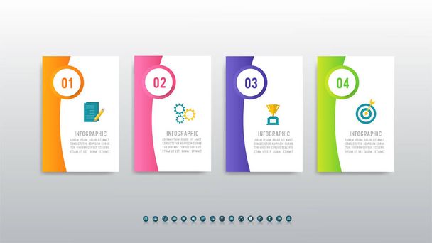 Design Business template infographic chart element with place date for presentations. - Vector, Image