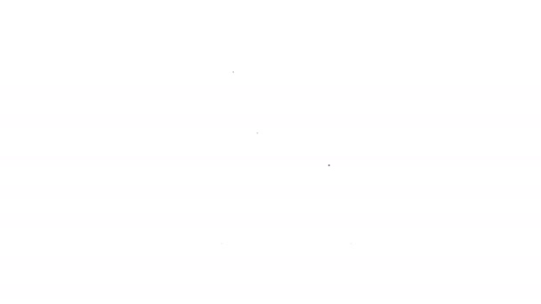 Ligne noire Icône de trousse de premiers soins isolée sur fond blanc. Boîte médicale avec croix. Matériel médical d'urgence. Concept de soins de santé. Animation graphique de mouvement vidéo 4K - Séquence, vidéo