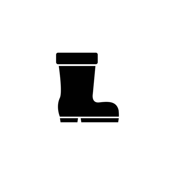 Wellington Boot, Rubber Shoe Footwear Flat Vector Icon Простий чорний символ на білому тлі. Wellington Boot, Rubber Shoe Опис знаку взуття шаблон для веб-та мобільного UI елементу - Вектор, зображення