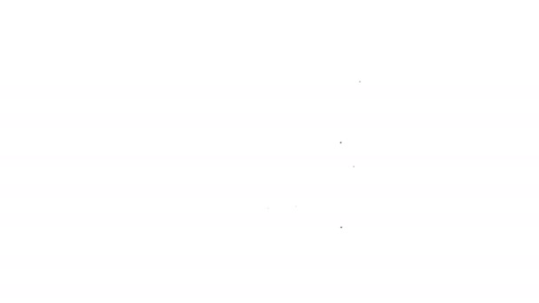 Черная линия Дикий Запад иконка седана изолированы на белом фоне. Здание Дикого Запада. Видеографическая анимация 4K
 - Кадры, видео