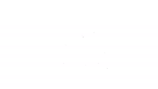 Schwarze Linie Kirche Gebäude Symbol isoliert auf weißem Hintergrund. Christliche Kirche. Religion der Kirche. 4K Video Motion Grafik Animation - Filmmaterial, Video