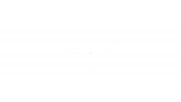 Zwarte lijn Yin Yang symbool van harmonie en evenwicht pictogram geïsoleerd op witte achtergrond. 4K Video motion grafische animatie - Video