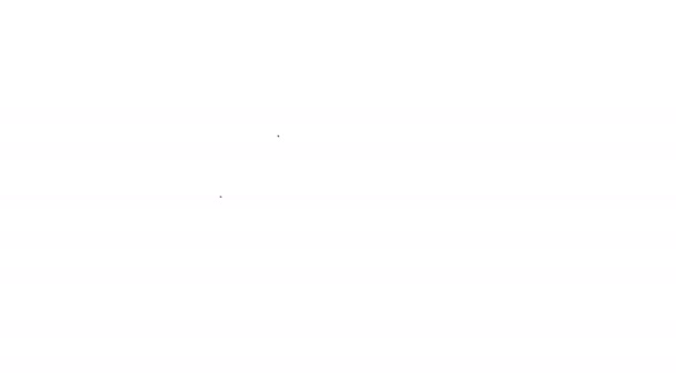 Μαύρη γραμμή Κινέζικο κουλουράκι τύχης απομονωμένο σε λευκό φόντο. Ασιατική παράδοση. 4K Γραφική κίνηση κίνησης βίντεο - Πλάνα, βίντεο