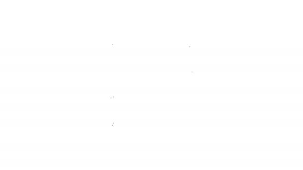 Černá čára Ikona dřevěné krabice izolované na bílém pozadí. Grafická animace pohybu videa 4K - Záběry, video