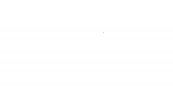 Zwarte lijn Fragiel gebroken glas symbool voor bezorgdozen pictogram geïsoleerd op witte achtergrond. 4K Video motion grafische animatie - Video