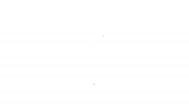 Icono de botón de encendido de línea negra aislado sobre fondo blanco. Firma inicial. Animación gráfica de vídeo 4K - Imágenes, Vídeo