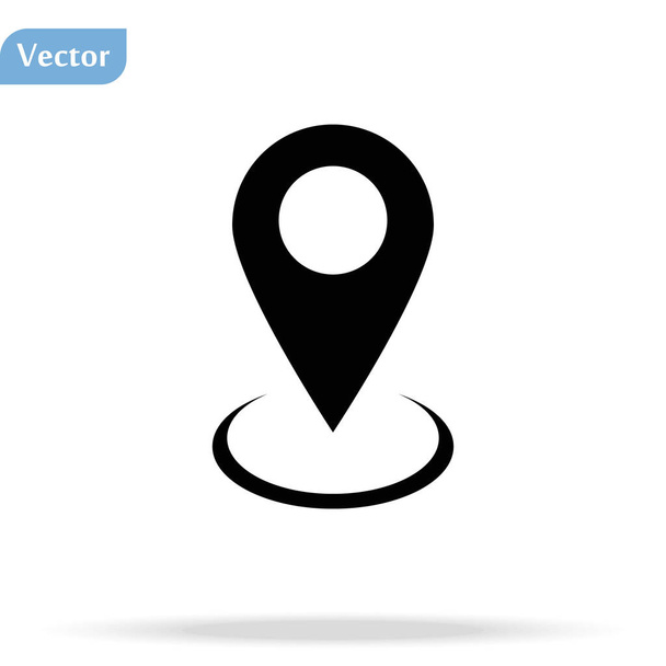 Icono de puntero de mapa. Símbolo de ubicación GPS. Estilo de diseño plano. Vektor EPS10
. - Vector, Imagen