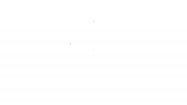 Черная линия винилового диска значок изолирован на белом фоне. Видеографическая анимация 4K - Кадры, видео