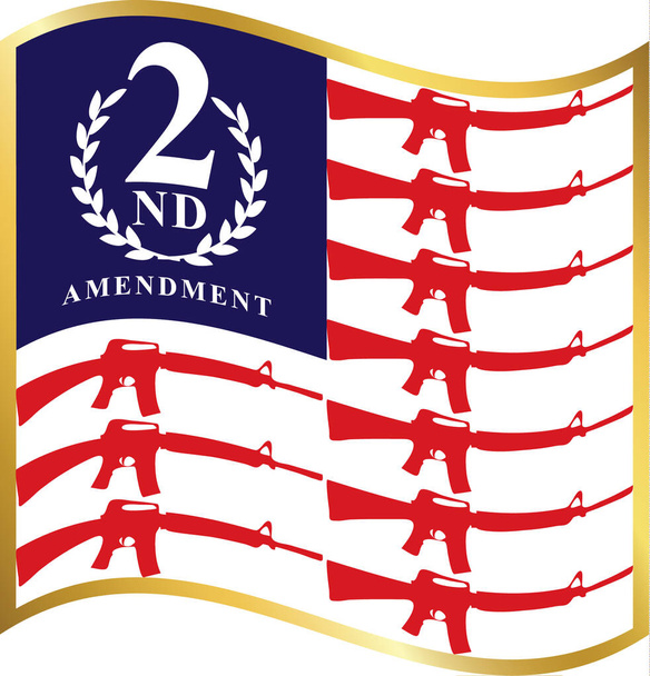 Drapeau conceptuel américain.Deuxième amendement - Constitution américaine.Illustration vectorielle
 - Vecteur, image