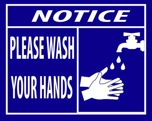 upozornění Umyjte si ruce, ikona vektorové ilustrace.pro hygienu - Vektor, obrázek