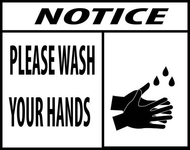 upozornění Umyjte si ruce, ikona vektorové ilustrace. - Vektor, obrázek