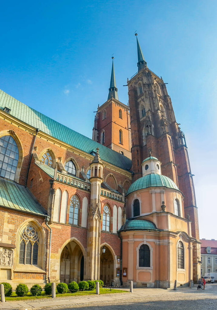 Wroclaw city Panorama of backside of cathedral - Zdjęcie, obraz