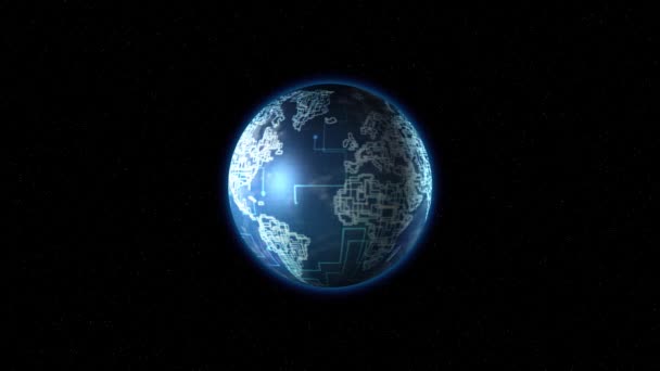La terre avec des lignes bleues tourne
 - Séquence, vidéo