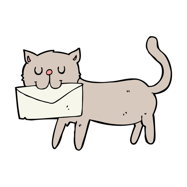 Cartoon gatto lettera di trasporto
 - Vettoriali, immagini