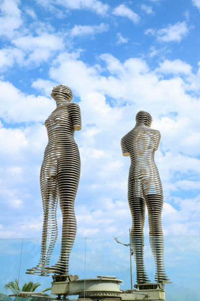 The Famous Moving Lovers Sculpture of Ali and Nino in the City of Batumi, Adjara Region, Georgia - Photo, Image