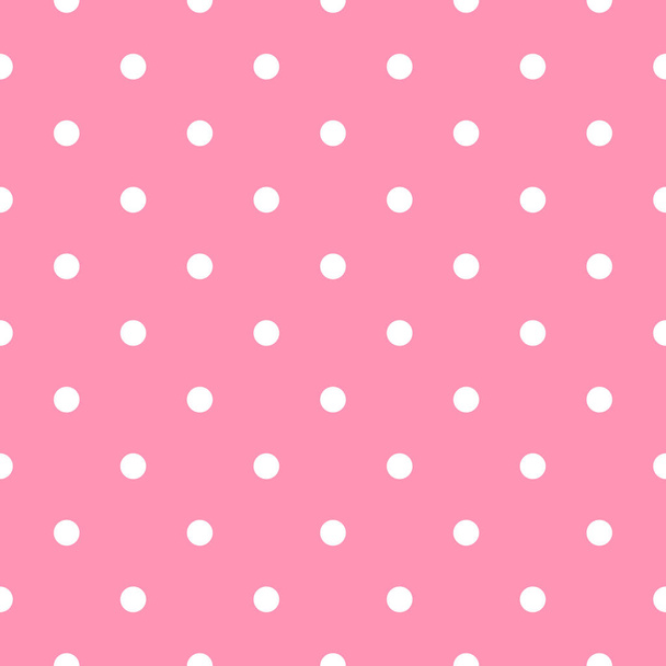 Polka dot seamless pattern on pink background. Great for scrapbooking textile, craft, invitations. - Vector, afbeelding