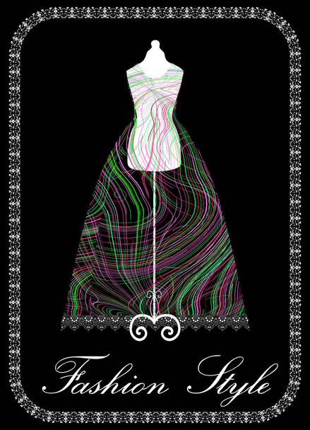 Fashion Style - transparent vector   dress on dummy - Vector, Image