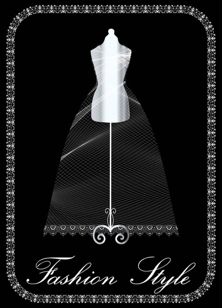 Estilo de moda - vestido de vector transparente en maniquí
 - Vector, imagen