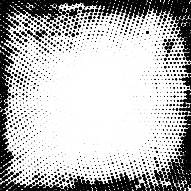 グランジハーフトーン黒と白のフレーム  - ベクター画像