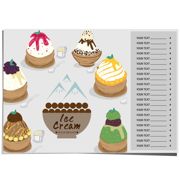 menu template Ice cream dessert reataurant brand design - Vector, imagen