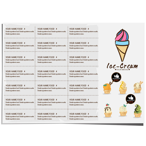 menu template Ice cream dessert reataurant brand design - ベクター画像