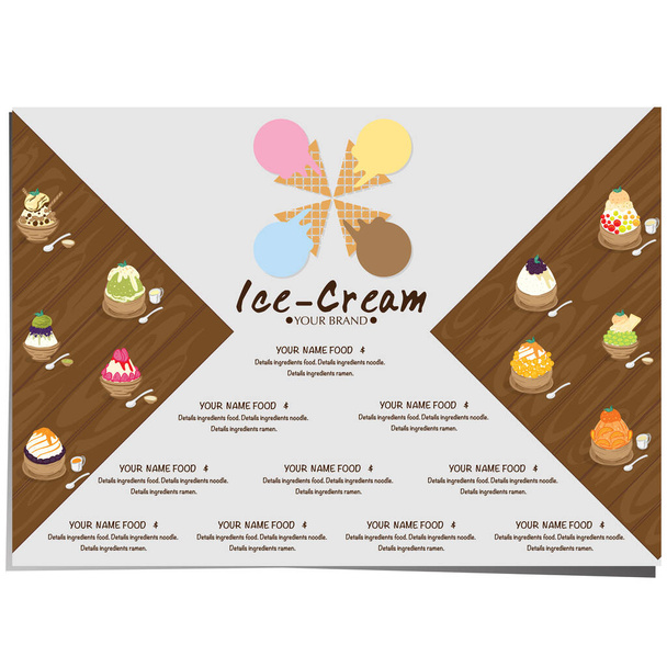 menu template Ice cream dessert reataurant brand design - Διάνυσμα, εικόνα