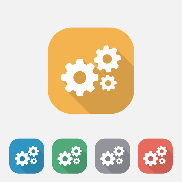 Gear Flat Icon, setting icon - Vector, Image