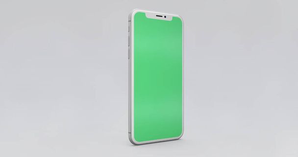 Iphone 11 pantalla verde maqueta 3d - diseño gráfico
. - Foto, Imagen