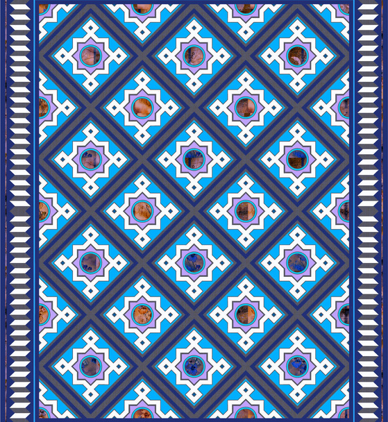 Wspaniały bezszwowy wzór biały kolorowe marokańskie, portugalskie płytki, ozdoby. Może być stosowany do tapet, wypełnień wzorów, tła strony internetowej, tekstury powierzchni. - Zdjęcie, obraz