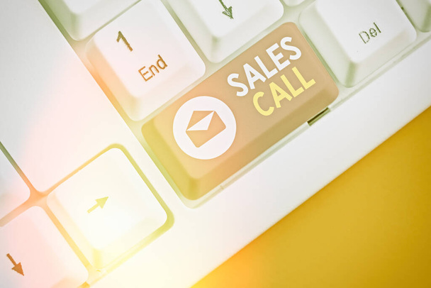 Word writing text Sales Call. Business concept for a phone call made by a sales representative of a company. - Photo, Image