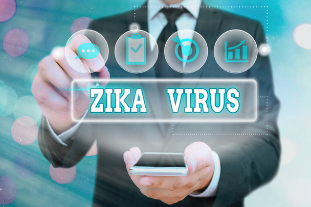 Handwriting text Zika Virus. Concept meaning caused by a virus transmitted primarily by Aedes mosquitoes. - Photo, Image