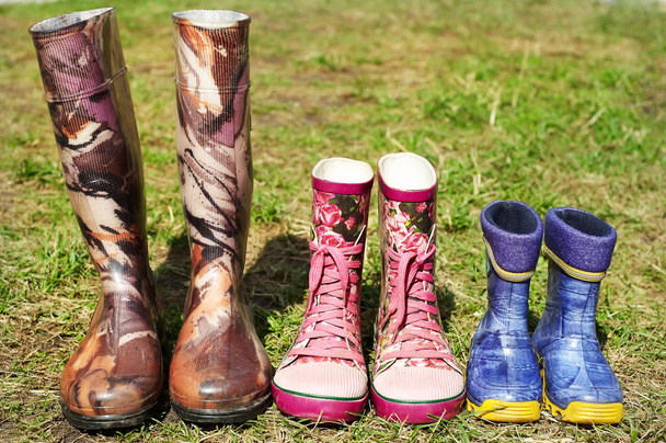 Child and adult wellington boots - Foto, Imagen