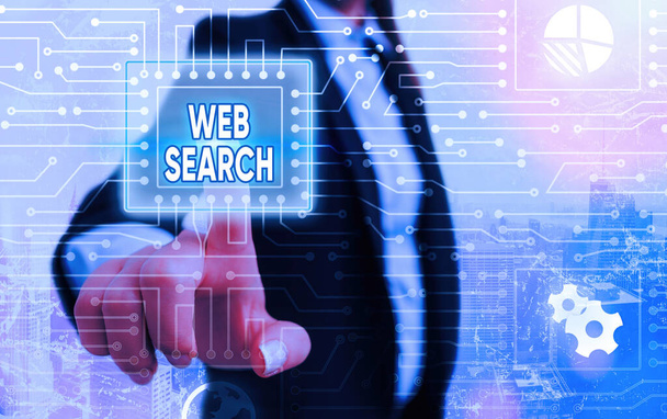 Szövegírás Web Search. Üzleti koncepció az interneten történő információkeresésre tervezett szoftverrendszerhez. - Fotó, kép