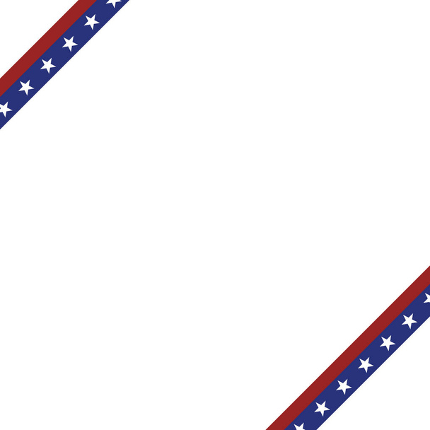 4 de Julho. Contexto abstrato de estrelas vermelhas, azuis, brancas caindo nas cores dos Estados Unidos, as estrelas patrióticas da América confetti. EUA banner background. Ilustração vetorial
 - Vetor, Imagem