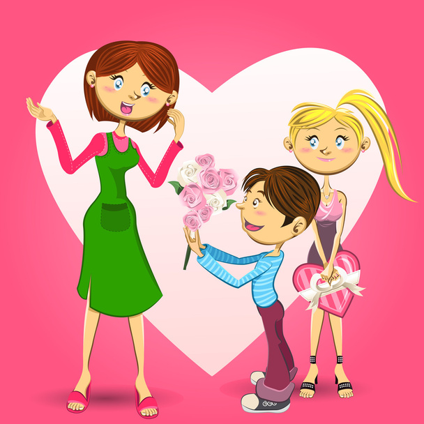 Šťastný Den matek ilustrace - Vektor, obrázek