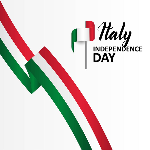 Bandera del Día de la Independencia de Italia con ilustración de la bandera
 - Vector, imagen