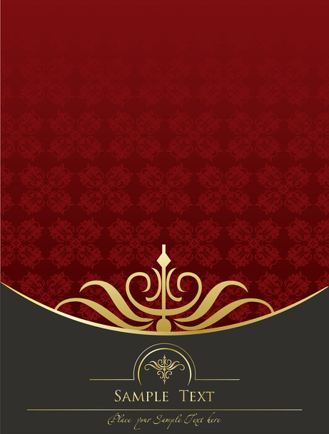 Vintage background vector for book cover in red - Вектор,изображение