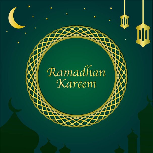Tarjeta Ramadán Kareem. un lujoso y magnífico fondo islámico. instagram alimentación stock vector de diseño. Banner de redes sociales
. - Vector, Imagen