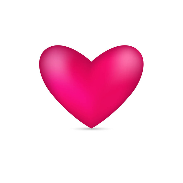 3D realistick Pink heart icon vector illustration. - Vettoriali, immagini