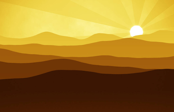  montagnes collines paysage avec coucher de soleil
 - Photo, image
