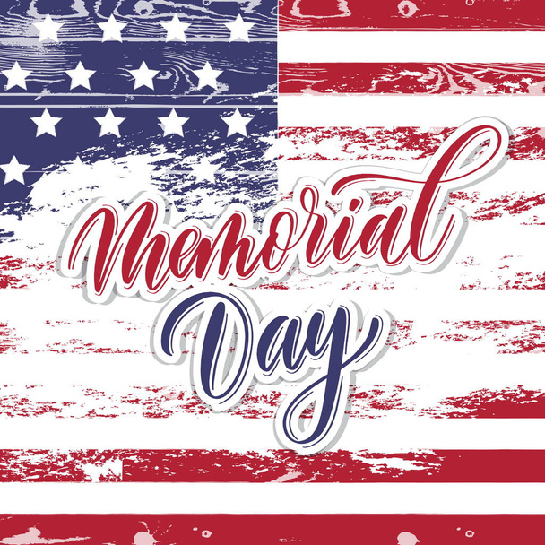 Memorial day -  hand lettering card. - Vector, Image