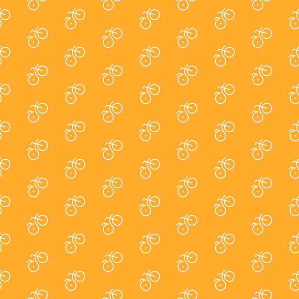 Flat design linear bicycle seamless vector pattern. - Vector, afbeelding