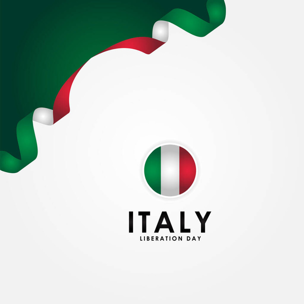 Ιταλία Ημέρα Απελευθέρωσης Διάνυσμα Εικονογράφηση Σχεδιασμός Για Γιορτάστε Στιγμή - Διάνυσμα, εικόνα
