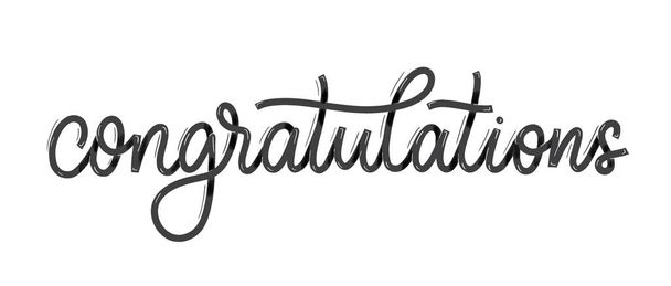 Congratulations. Card  with calligraphy. Hand drawn  modern lettering. - Vector, Image