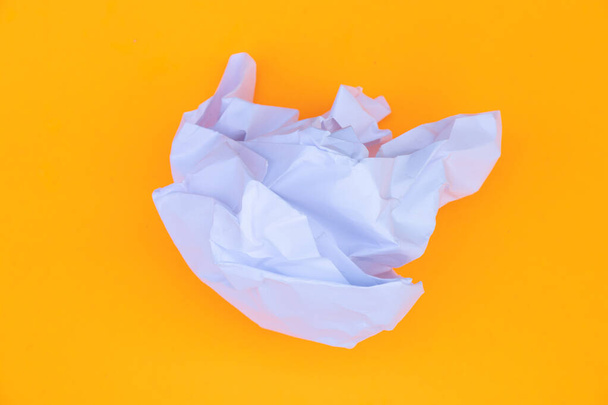 crumpled white paper on an isolated background - Photo, Image